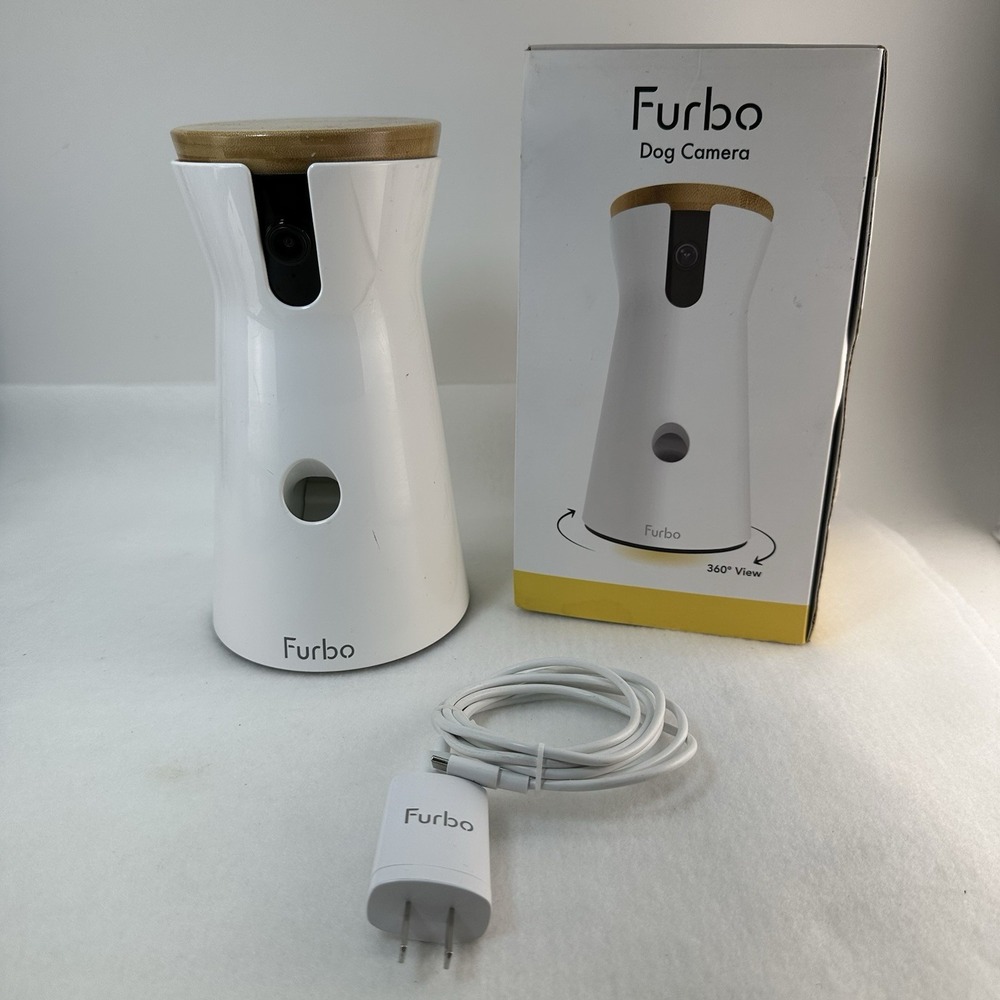 Furbo 3 White Yellow 2 Way Audio Night Vision Full HD Video 360° Dog Camera